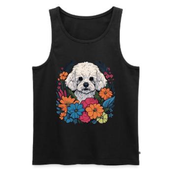 Bichon Frise Dog Gift - Men's Premium Organic Tank Top - black - Front - Michal (187cm)