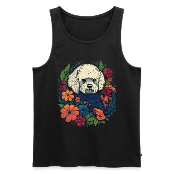 Bichon Frise Dog Gift - Men's Premium Organic Tank Top - black - Front - Michal (187cm)