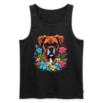 Cadeau Boxer Dog - Débardeur bio Premium Homme - noir - Devant - Michal (187cm)