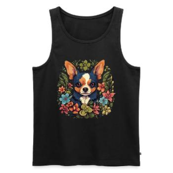Cadeau de chien Chihuahua - Débardeur bio Premium Homme - noir - Devant - Michal (187cm)
