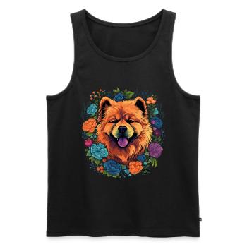 Chow Chow Chien Cadeau - Débardeur bio Premium Homme - noir - Devant - Michal (187cm)