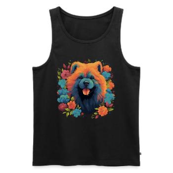 Chow Chow Chien Cadeau - Débardeur bio Premium Homme - noir - Devant - Michal (187cm)