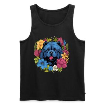 Chow Chow Chien Cadeau - Débardeur bio Premium Homme - noir - Devant - Michal (187cm)