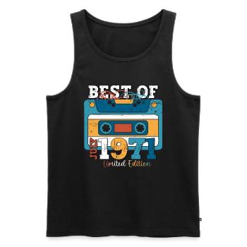52. Geburtstag Mann Juli Jahrgang 1971 Kassette - Männer Premium Bio Tank Top - Schwarz - Vorne - Michal (187cm)