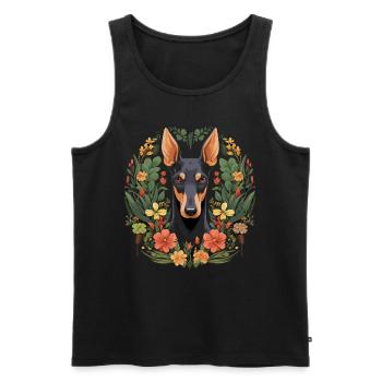 Dobermann Hund Geschenk - Männer Premium Bio Tank Top - Schwarz - Vorne - Michal (187cm)