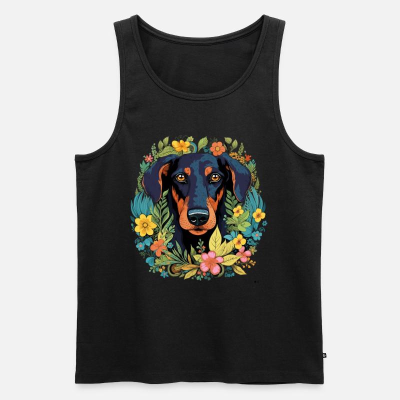 Dobermann Hund Geschenk - Männer Premium Bio Tank Top - Schwarz