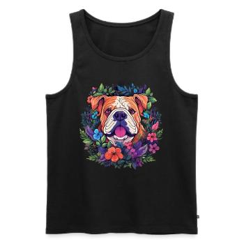 Englische Bulldogge Hund Geschenk - Männer Premium Bio Tank Top - Schwarz - Vorne - Michal (187cm)