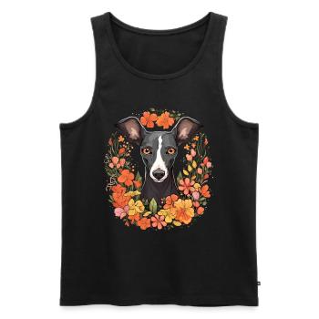 Cadeau de chien lévrier italien - Débardeur bio Premium Homme - noir - Devant - AI Model Male 178 light (178cm)