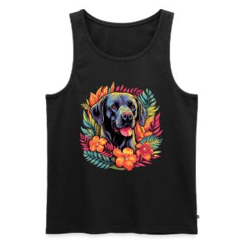 Labrador Hund Geschenk - Männer Premium Bio Tank Top - Schwarz - Vorne - Michal (187cm)