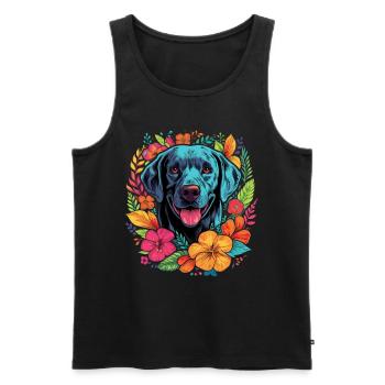 Labrador Hund Geschenk - Männer Premium Bio Tank Top - Schwarz - Vorne - Michal (187cm)