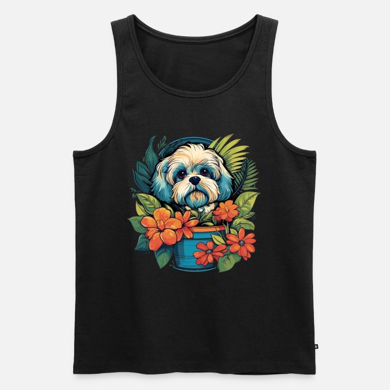 Malteser Hund Geschenk - Männer Premium Bio Tank Top - Schwarz