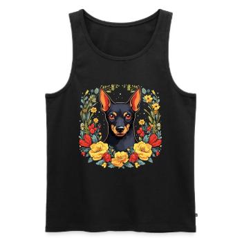 Pinscher Hund Geschenk - Männer Premium Bio Tank Top - Schwarz - Vorne - Michal (187cm)