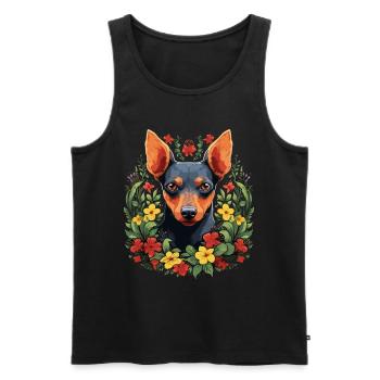 Pinscher Hund Geschenk - Männer Premium Bio Tank Top - Schwarz - Vorne - Michal (187cm)