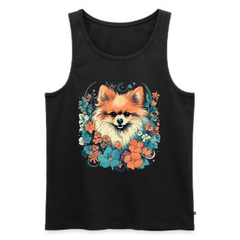 Pomeranian Hund Geschenk - Männer Premium Bio Tank Top - Schwarz - Vorne - AI Model Male 178 light (178cm)