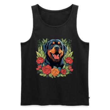 Cadeau pour chien Rottweiler - Débardeur bio Premium Homme - noir - Devant - Michal (187cm)