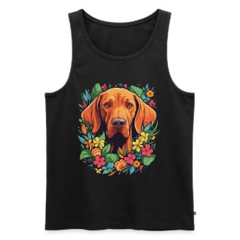 Vizsla Dog Gift - Men's Premium Organic Tank Top - black - Front - Michal (187cm)