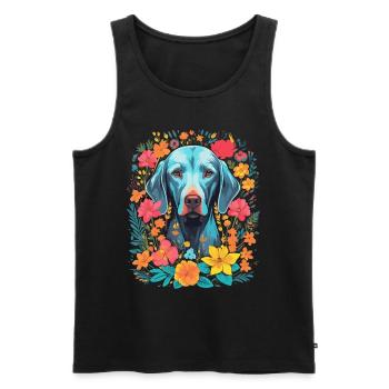 Cadeau de chien Weimaraner - Débardeur bio Premium Homme - noir - Devant - AI Model Male 178 light (178cm)