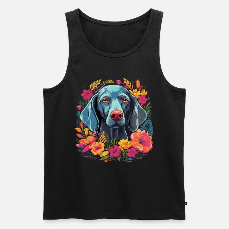 Weimaraner Hund Geschenk - Männer Premium Bio Tank Top - Schwarz