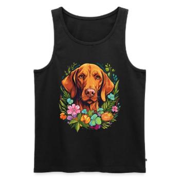 Vizsla Dog Gift - Men's Premium Organic Tank Top - black - Front - Michal (187cm)