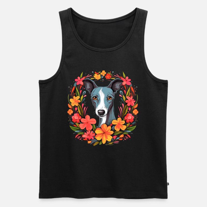 Whippet Hund Geschenk - Männer Premium Bio Tank Top - Schwarz