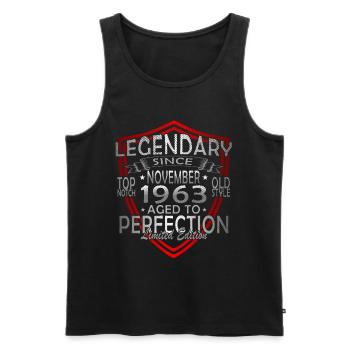 60 Year Old Birthday Edition November 1963 - Men's Premium Organic Tank Top - black - Front - Michal (187cm)