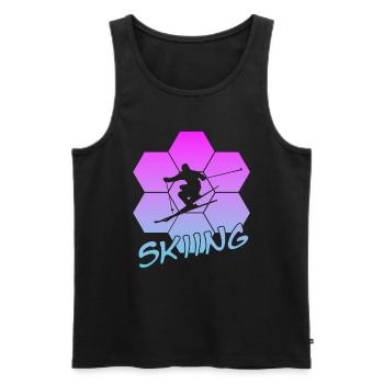 Skiing - Männer Premium Bio Tank Top - Schwarz - Vorne - AI Model Male 178 light (178cm)