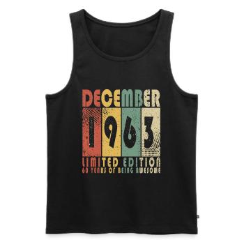 Dezember 1963 - 1963 Dezember - Männer Premium Bio Tank Top - Schwarz - Vorne - AI Model Male 178 light (178cm)