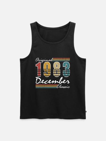 40 år gammel - førti bursdag desember 1983 - Premium økologisk Tanktop for menn - svart