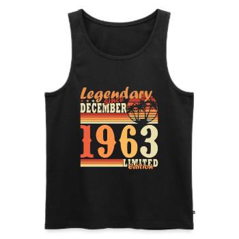 Legende 60 Jahre 1963 Dezember 60 Jahre Jubiläum - Männer Premium Bio Tank Top - Schwarz - Vorne - Michal (187cm)