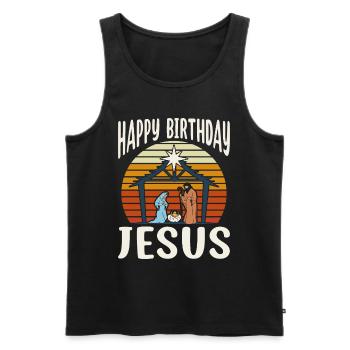 Jesus Weihnachten Jesus Birthday Team Jesus - Männer Premium Bio Tank Top - Schwarz - Vorne - AI Model Male 178 light (178cm)