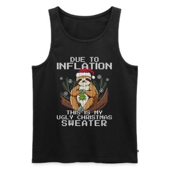 Weihnachten Faultier Christmas Sweater Ugly - Männer Premium Bio Tank Top - Schwarz - Vorne - Michal (187cm)