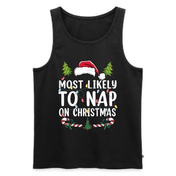 Family Christmas Crew - Männer Premium Bio Tank Top - Schwarz - Vorne - Michal (187cm)