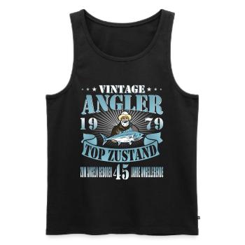 Angler 1979 Geburtstag Angeln Angelschein Geschenk - Männer Premium Bio Tank Top - Schwarz - Vorne - AI Model Male 178 light (178cm)