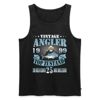 Angler Jahrgang 1999 Geburtstag Angelboot - Männer Premium Bio Tank Top - Schwarz - Vorne - AI Model Male 178 light (178cm)