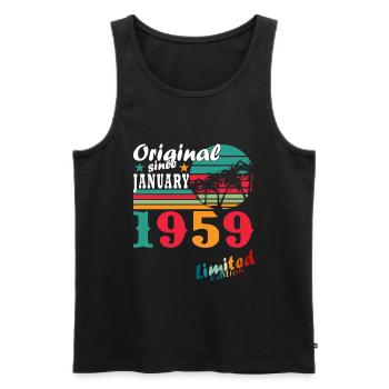Geburtstagsgeschenke, geboren im Januar 1959 - Männer Premium Bio Tank Top - Schwarz - Vorne - Michal (187cm)