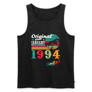 Geburtstag Januar 1994 - 30 Jahre alt - Männer Premium Bio Tank Top - Schwarz - Vorne - Michal (187cm)