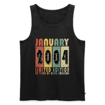20 Jahre alt - Januar 2004 Geburtstagsgrüße - Männer Premium Bio Tank Top - Schwarz - Vorne - Michal (187cm)