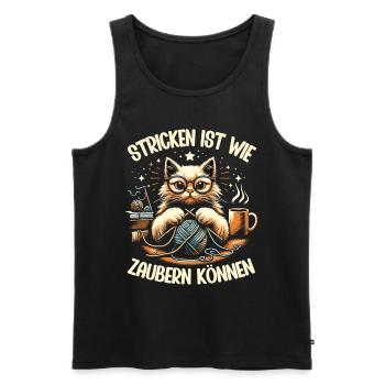 Stricken Strickerin Geschenk Wolle Geburtstag - Männer Premium Bio Tank Top - Schwarz - Vorne - Michal (187cm)
