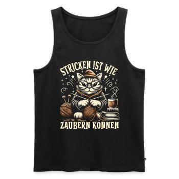 Stricken Strickerin Geschenk Wolle Geburtstag - Männer Premium Bio Tank Top - Schwarz - Vorne - Michal (187cm)