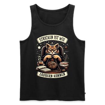Stricken Strickerin Geschenk Wolle Geburtstag - Männer Premium Bio Tank Top - Schwarz - Vorne - Michal (187cm)