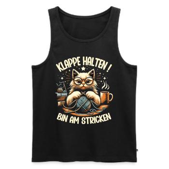 Stricken Strickerin Geschenk Wolle Geburtstag - Männer Premium Bio Tank Top - Schwarz - Vorne - Michal (187cm)