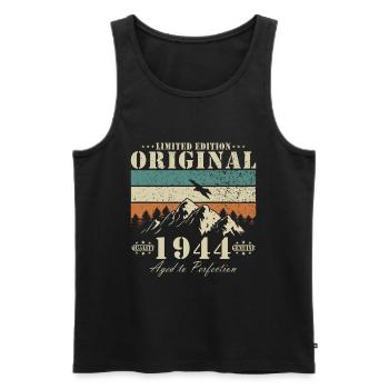 Anniversaire Vintage Millésime 1944 - Légende - Débardeur bio Premium Homme - noir - Devant - Michal (187cm)