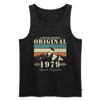 Vintage 1979 Geburtstag Retro 1979 - Männer Premium Bio Tank Top - Schwarz - Vorne - AI Model Male 178 light (178cm)
