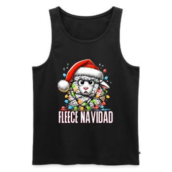 Fleece Navidad Weihnachten Geschenk Lustig Sprüche - Männer Premium Bio Tank Top - Schwarz - Vorne - AI Model Male 178 light (178cm)