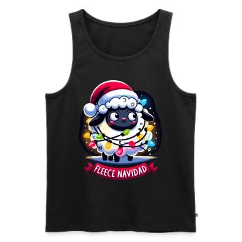 Fleece Navidad Weihnachten Geschenk Lustig Sprüche - Männer Premium Bio Tank Top - Schwarz - Vorne - AI Model Male 178 light (178cm)