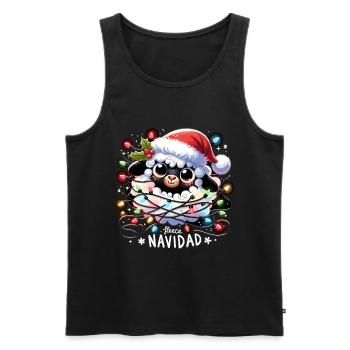 Fleece Navidad Weihnachten Geschenk Lustig Sprüche - Männer Premium Bio Tank Top - Schwarz - Vorne - AI Model Male 178 light (178cm)