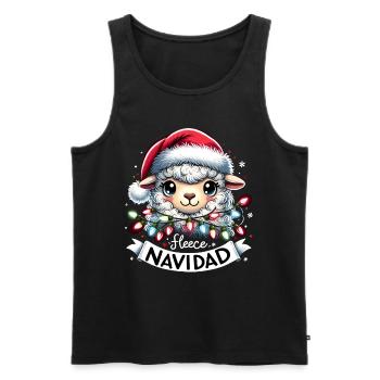 Fleece Navidad Weihnachten Geschenk Lustig Sprüche - Männer Premium Bio Tank Top - Schwarz - Vorne - AI Model Male 178 light (178cm)