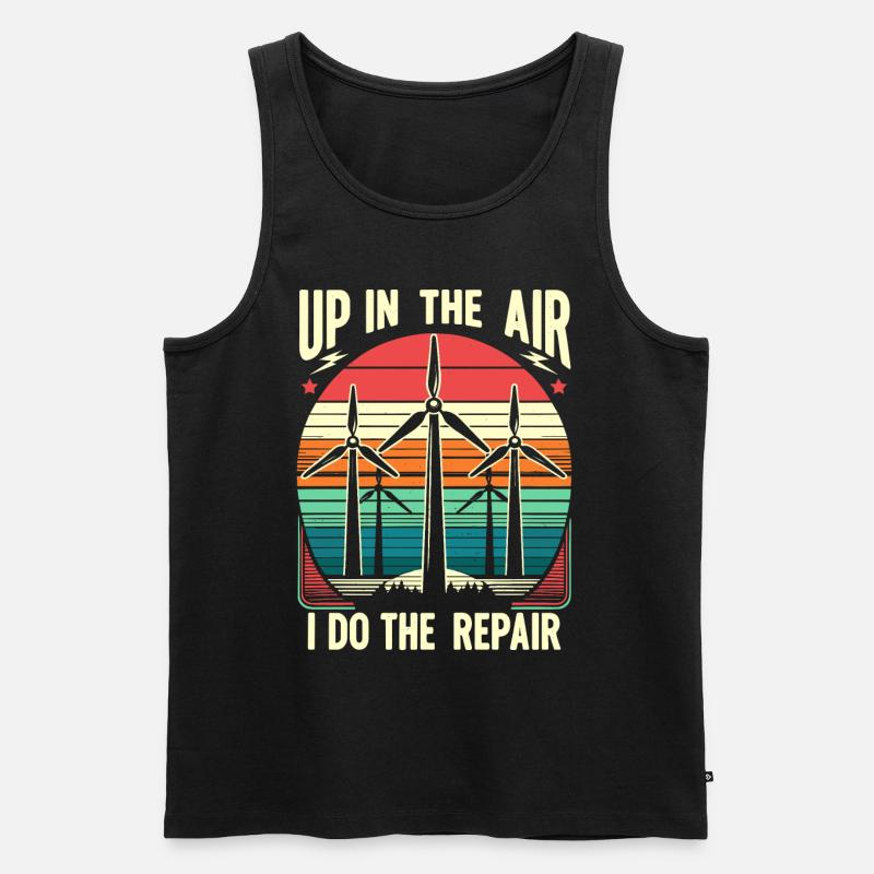 Windrad Kletterer Industriekletterer Geschenk - Männer Premium Bio Tank Top - Schwarz