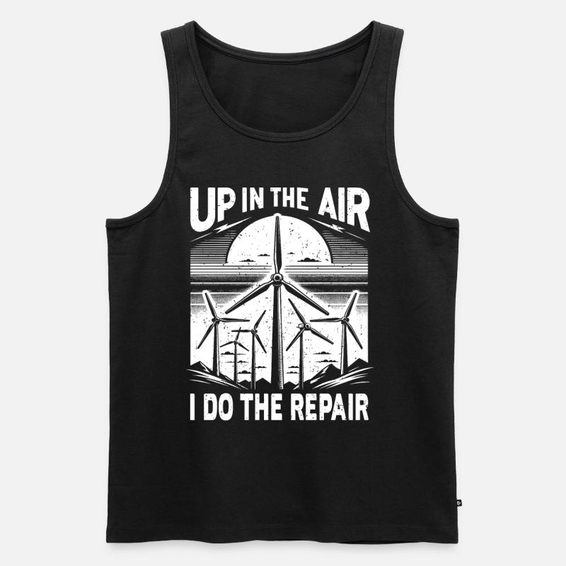 Windrad Kletterer Industriekletterer Geschenk - Männer Premium Bio Tank Top - Schwarz