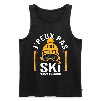 ski je peux pas j ai ski humour pour skieur - Débardeur bio Premium Homme - noir - Devant - Michal (187cm)